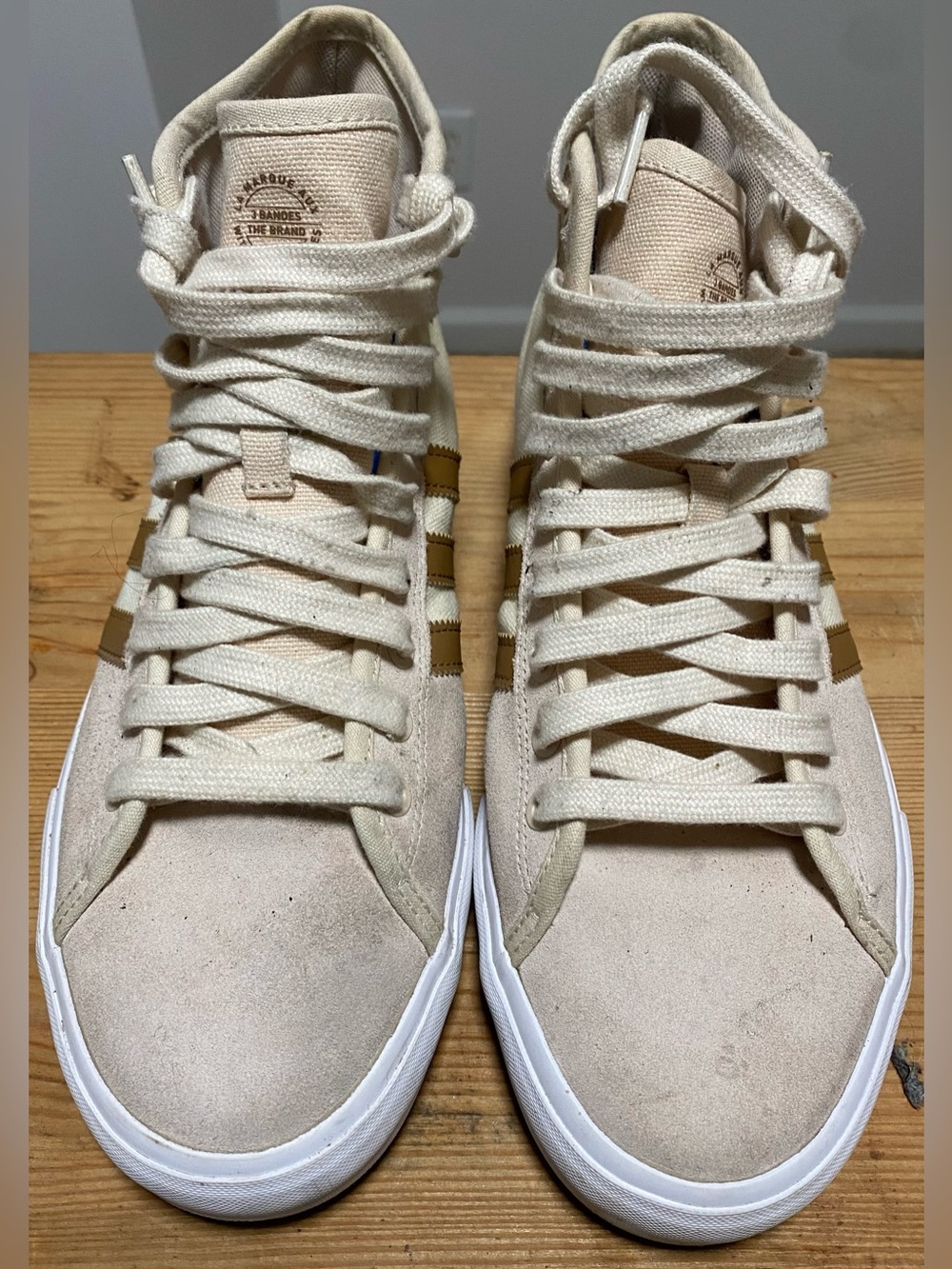 adidas Matchcourt High RX Suede Canvas Cream Brown - Men's 9.5 (B22785)